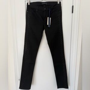 Juicy Couture Black Skinny Jeans Studded Embellished Side Detail Size 30 NWT
